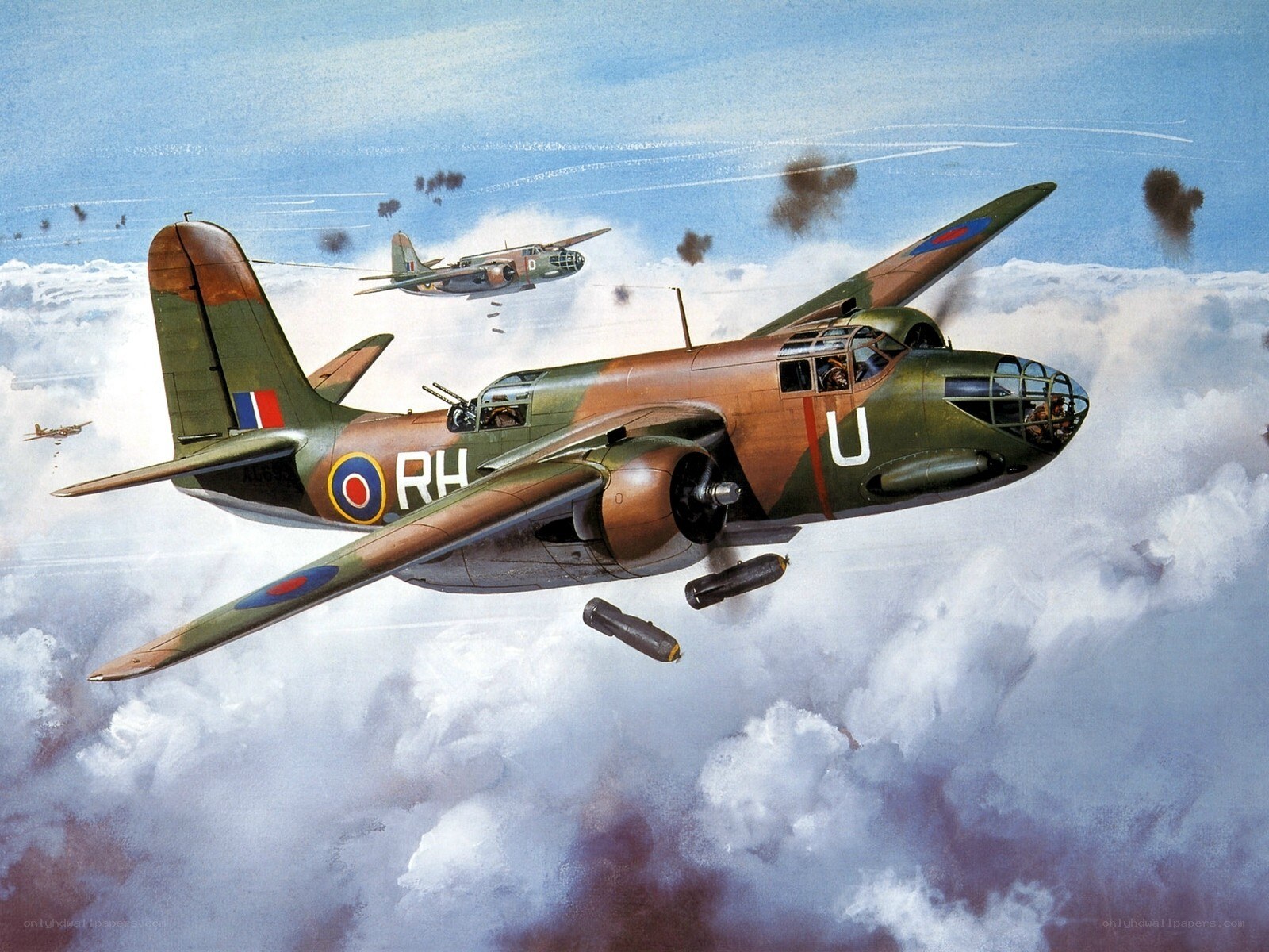 Bomber aircraft in combat