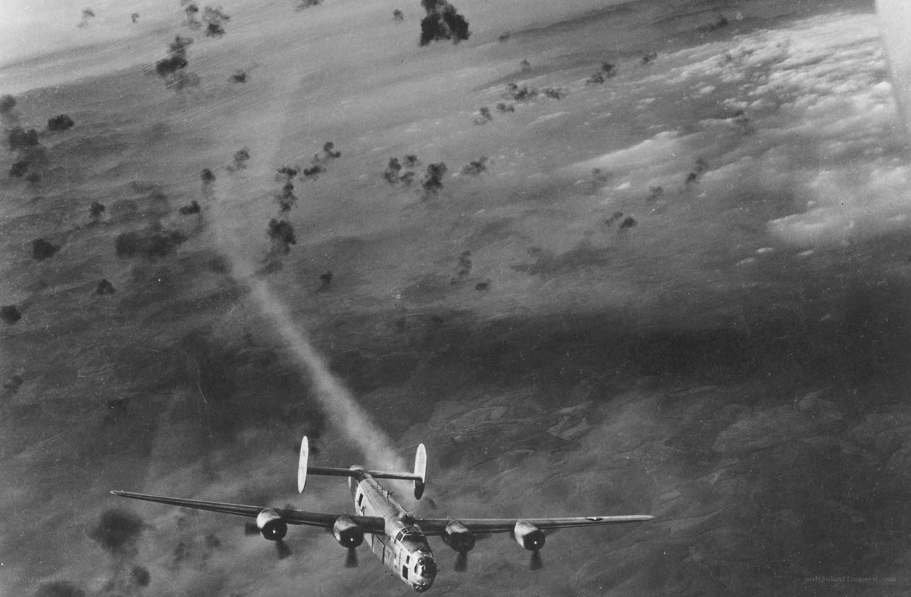 Bomber aircraft in flight