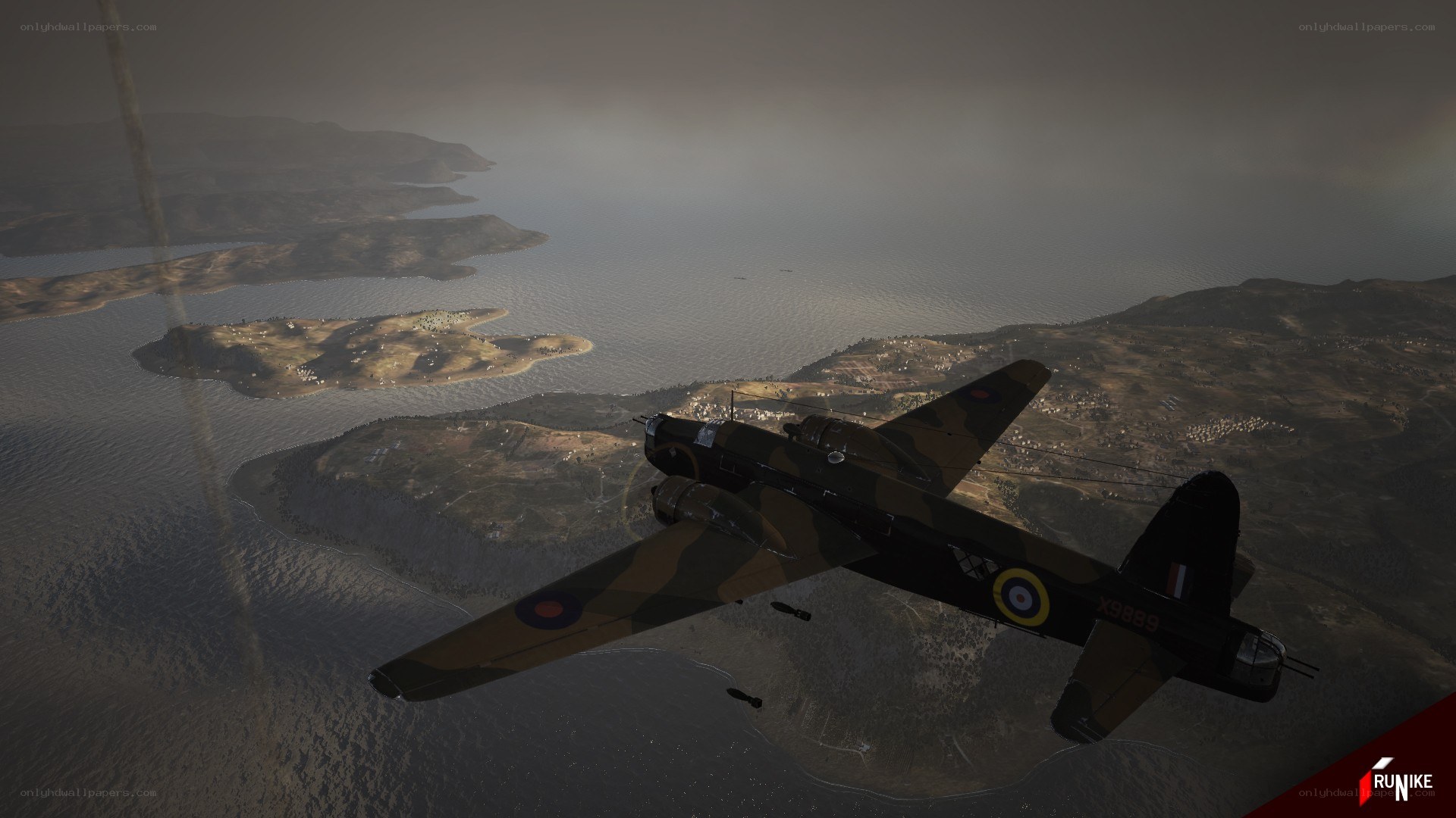 Bomber aircraft in flight