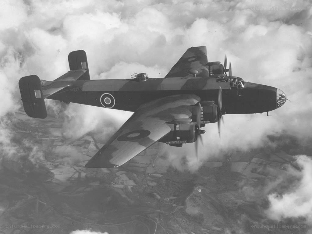 Bomber aircraft in flight