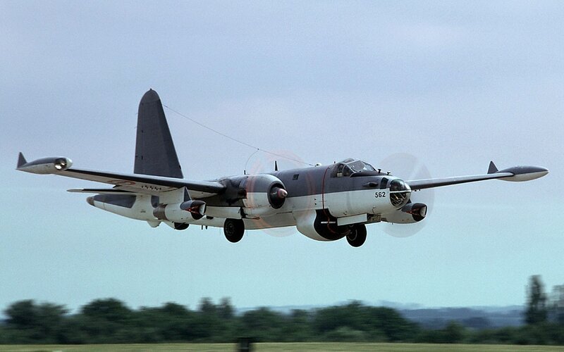 Bomber aircraft in flight