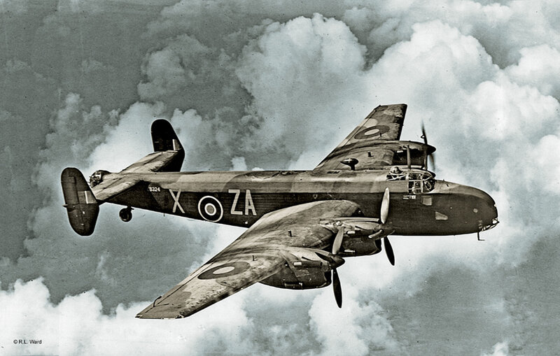 Bomber Aircraft in Flight — Black