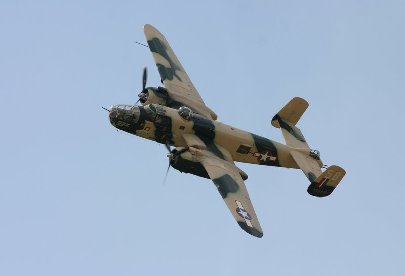 Bomber Aircraft in Flight — Blue