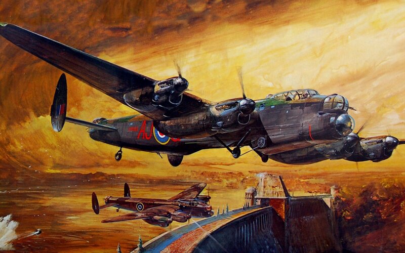 Bomber Aircraft in Flight — Brown