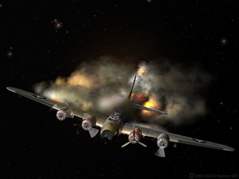 Bomber aircraft in space
