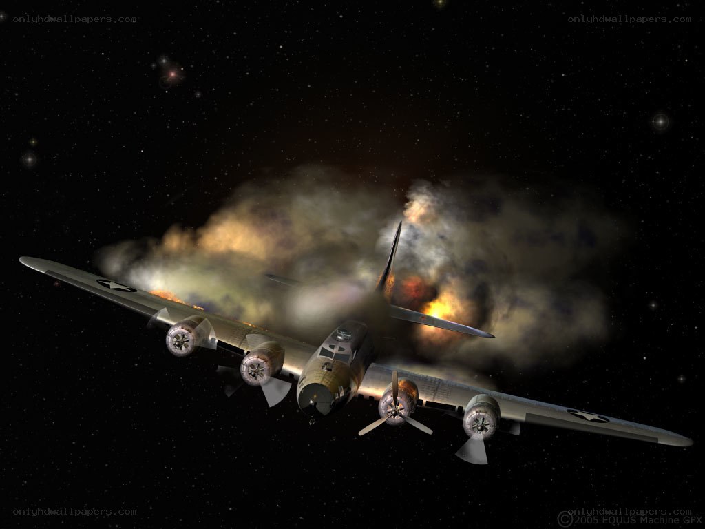 Bomber aircraft in space