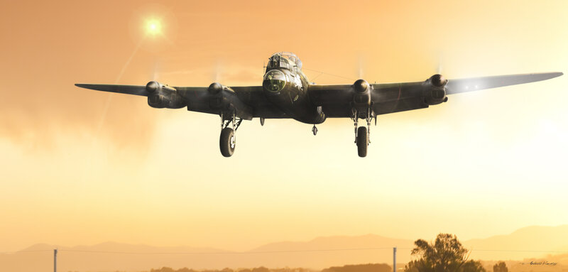 Bomber Aircraft Landing — Orange