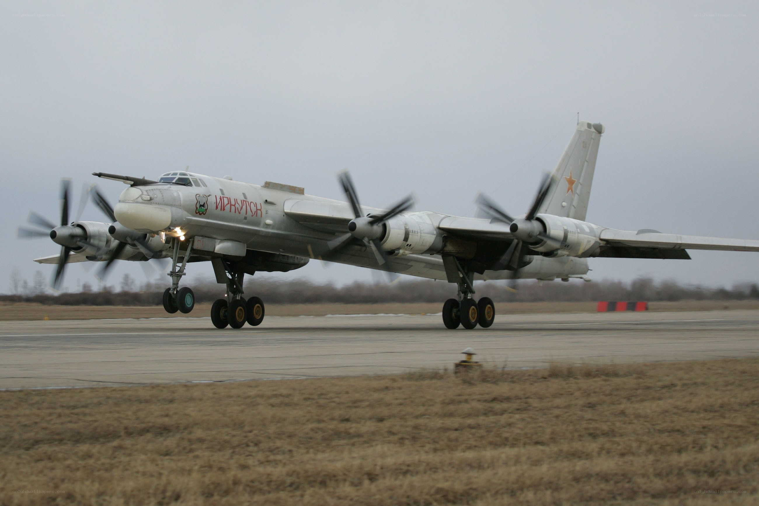 Bomber aircraft on runway