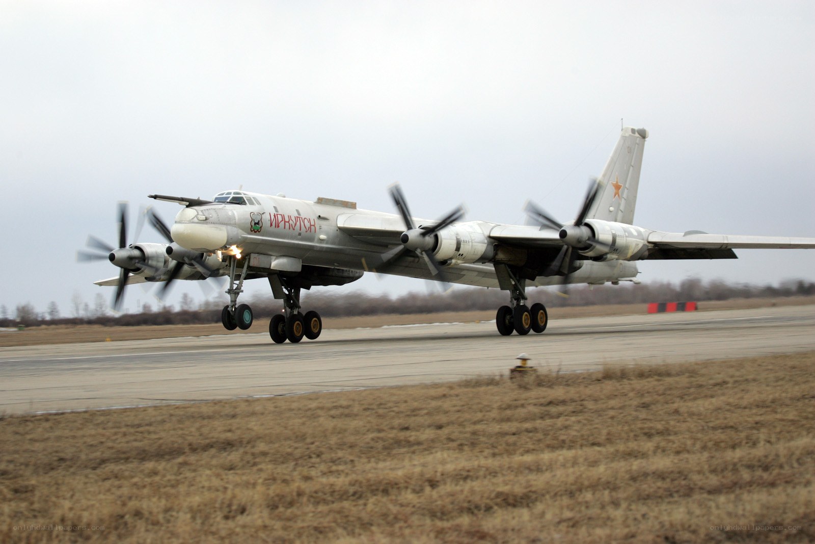 Bomber aircraft on runway