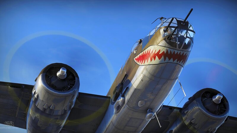 Bomber Aircraft with Shark Mouth