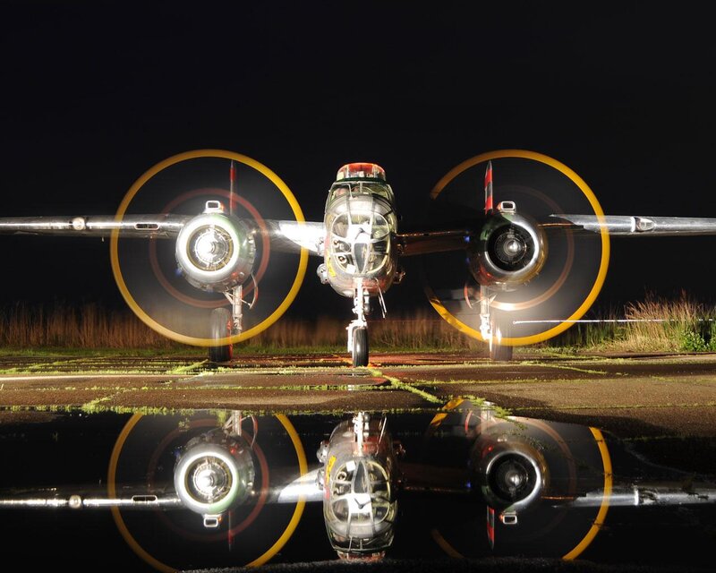 Bomber Airplane at Night