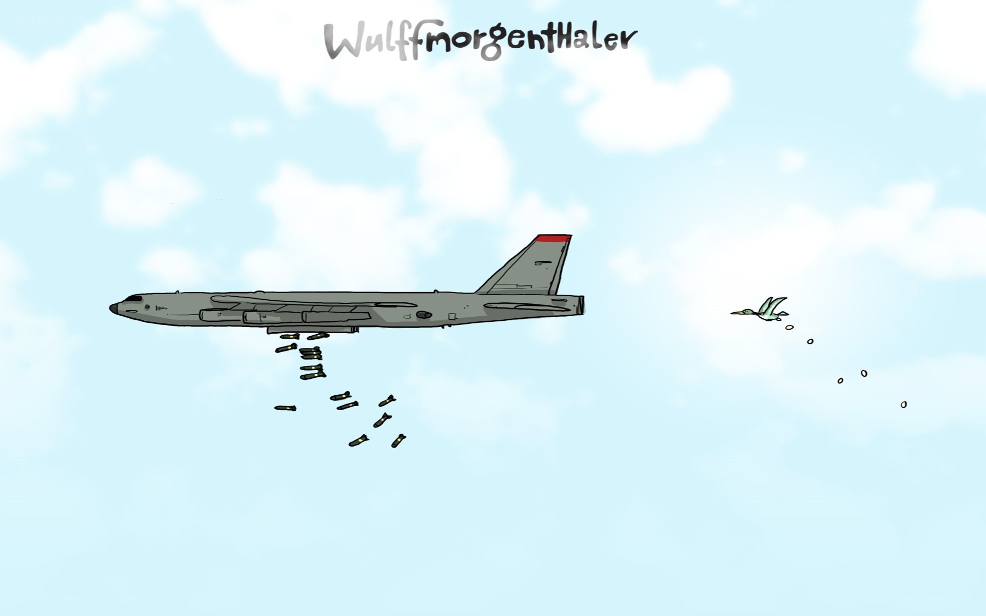 Bomber dropping bombs