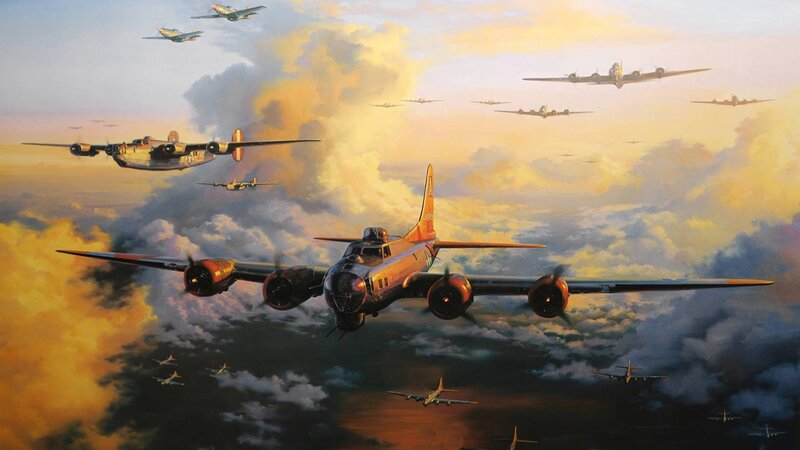Bomber formation in flight