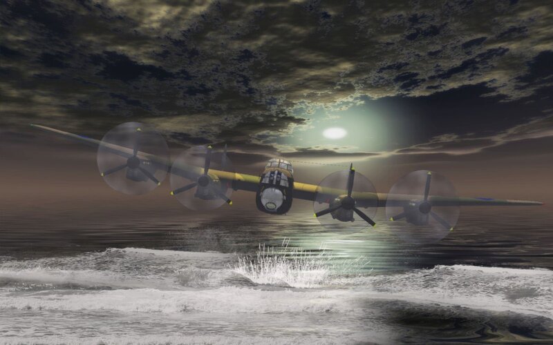 Bomber Plane Flying Low