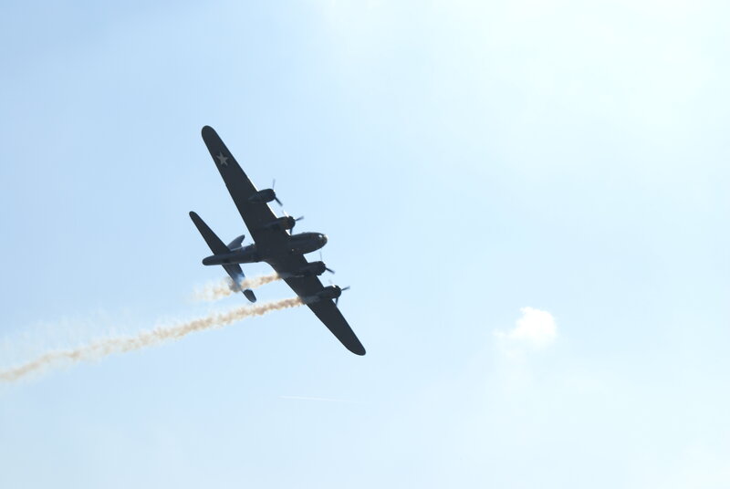 Bomber plane in flight