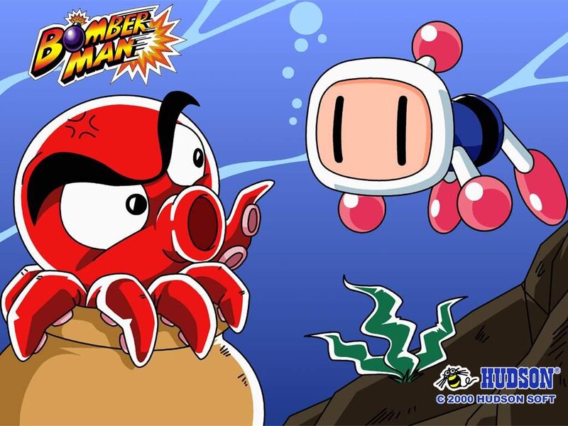 Bomberman and Crab Enemy