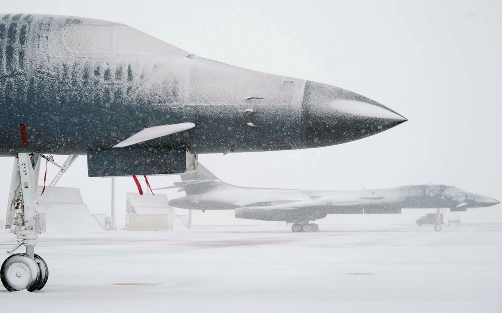 Bombers in snowstorm
