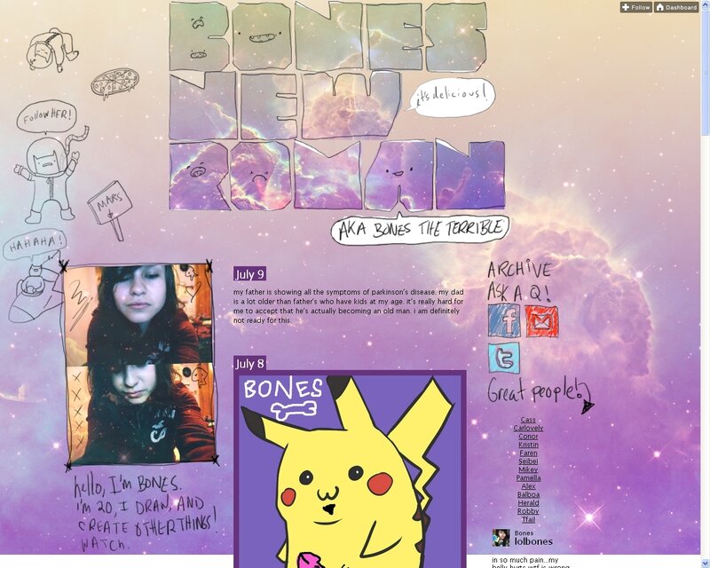 Bones' blog homepage