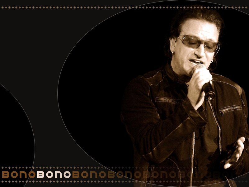Bono singing on stage