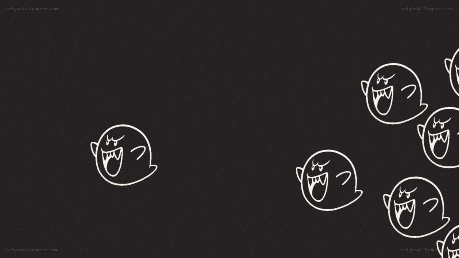 Boo ghosts on black background