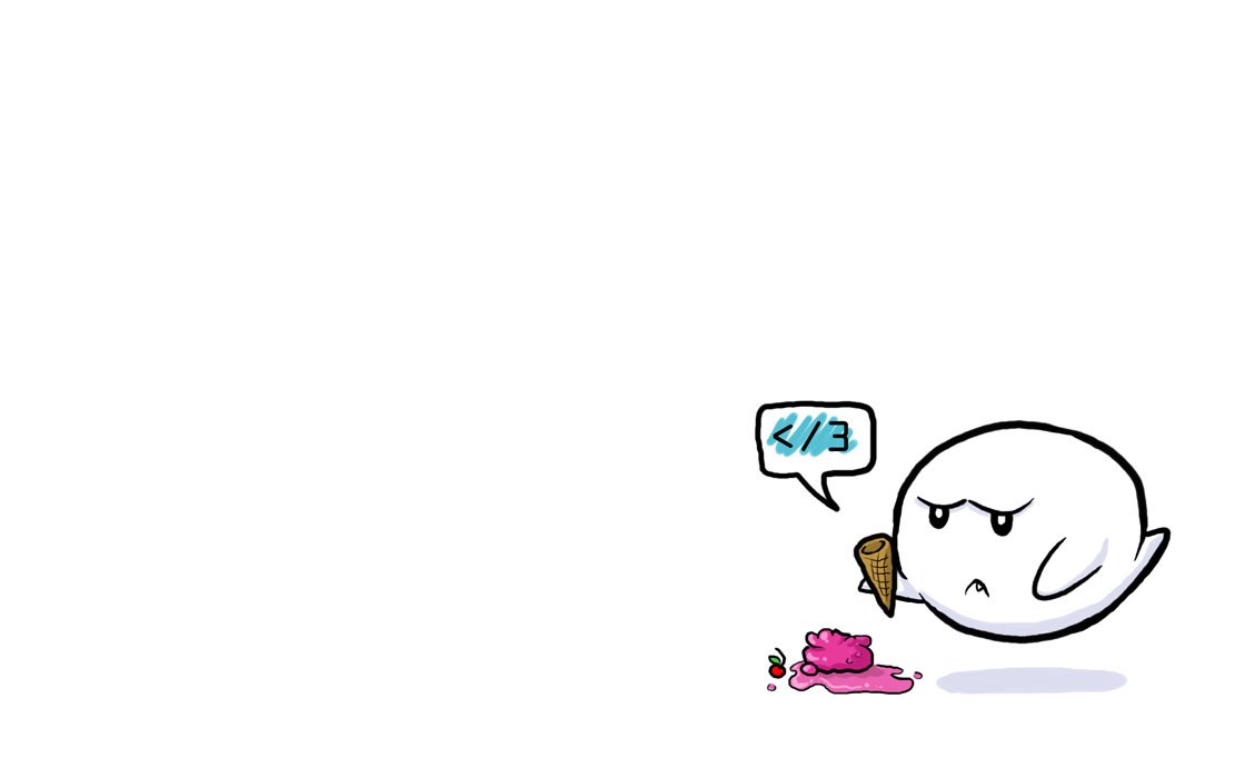 Boo with melted ice cream