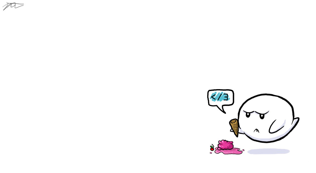 Boo with melted ice cream