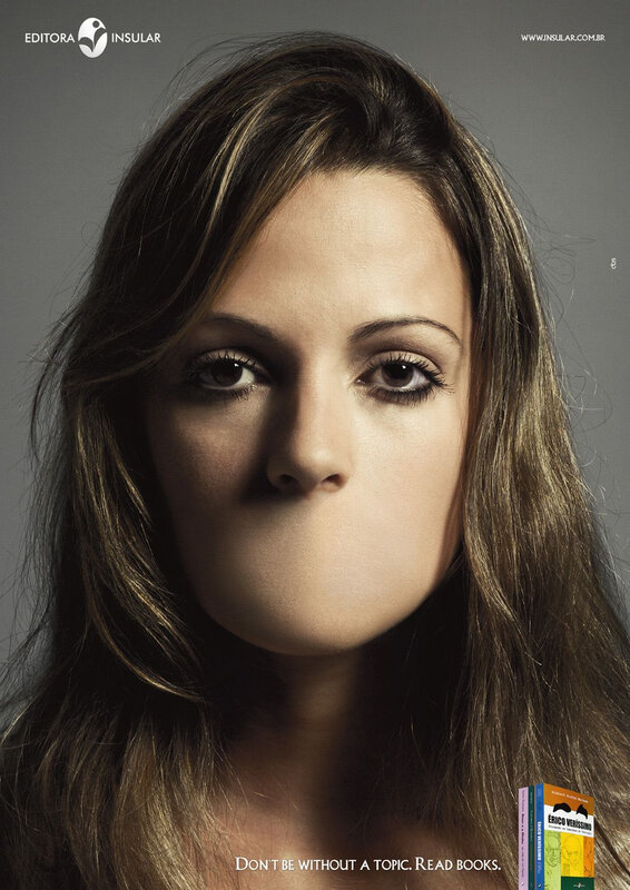 book ad with woman's face