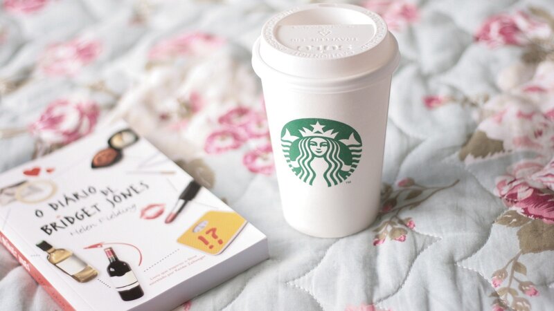 Book and Coffee Cup — White