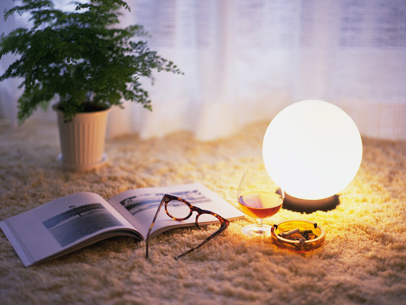 Book and Glasses on Carpet