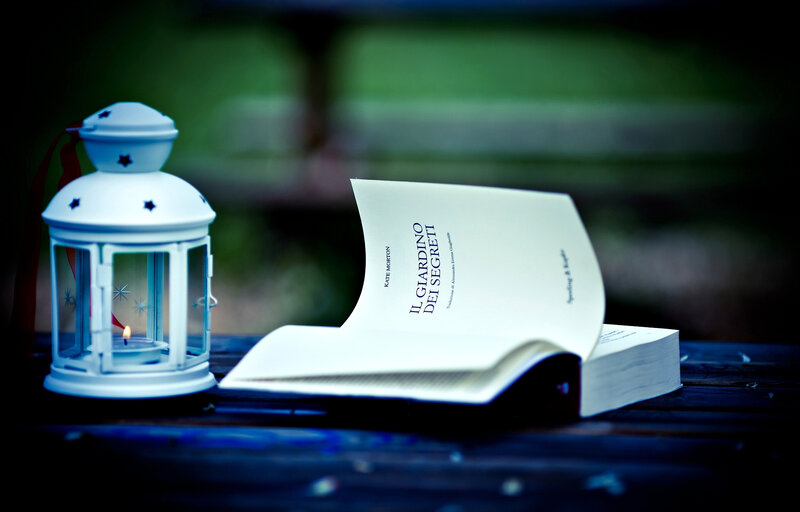 Book and Lantern on Table