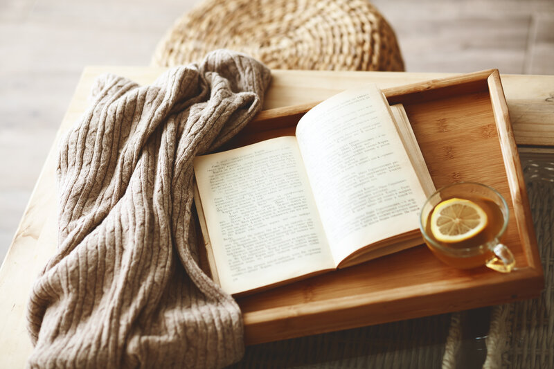 Book and Tea on Tray