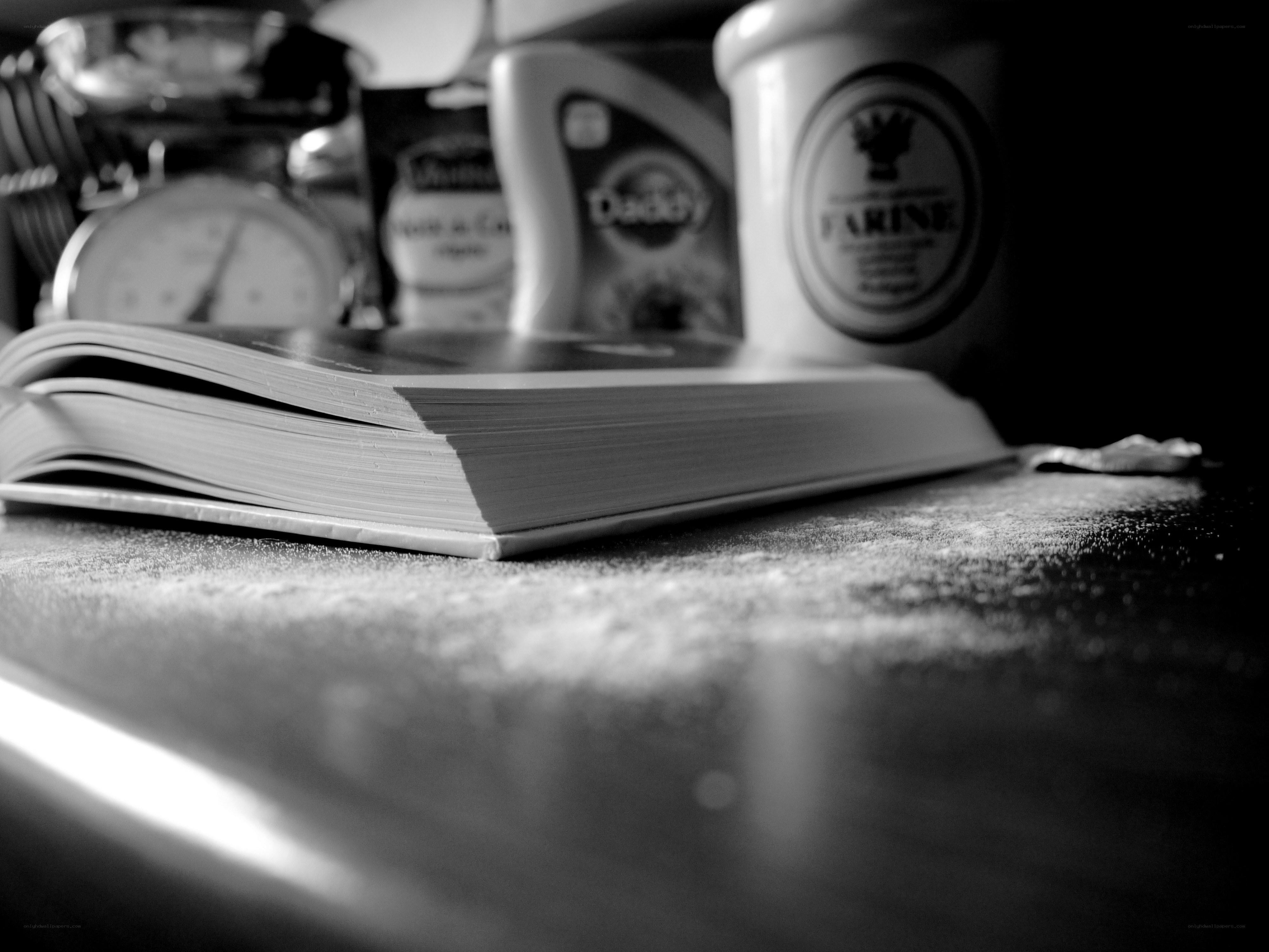 book on kitchen counter
