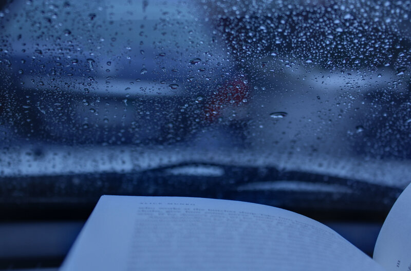 Book on Rainy Window