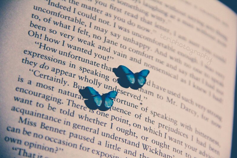 Book Page with Butterflies