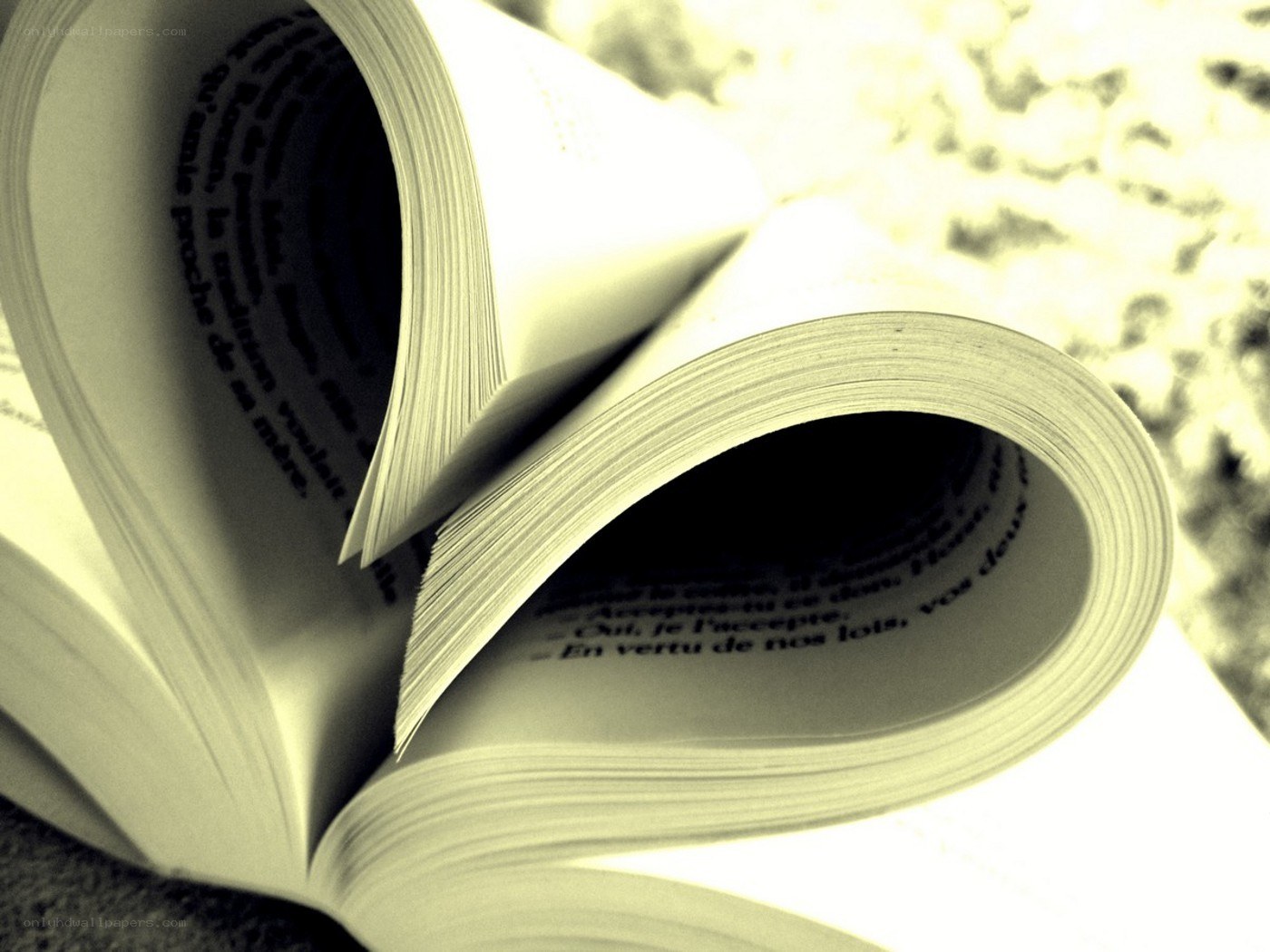 Book pages folded into a heart