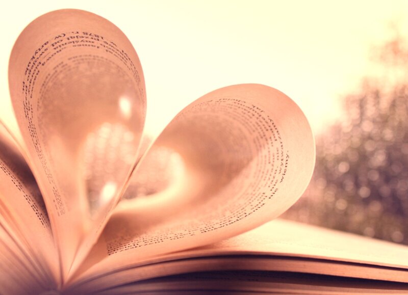 Book Pages Folded into Heart — Pink