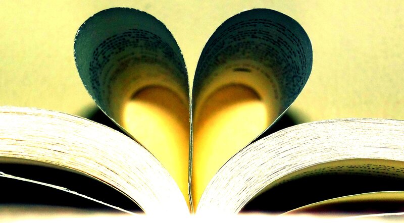 Book Pages Folded into Heart — Yellow, Calm