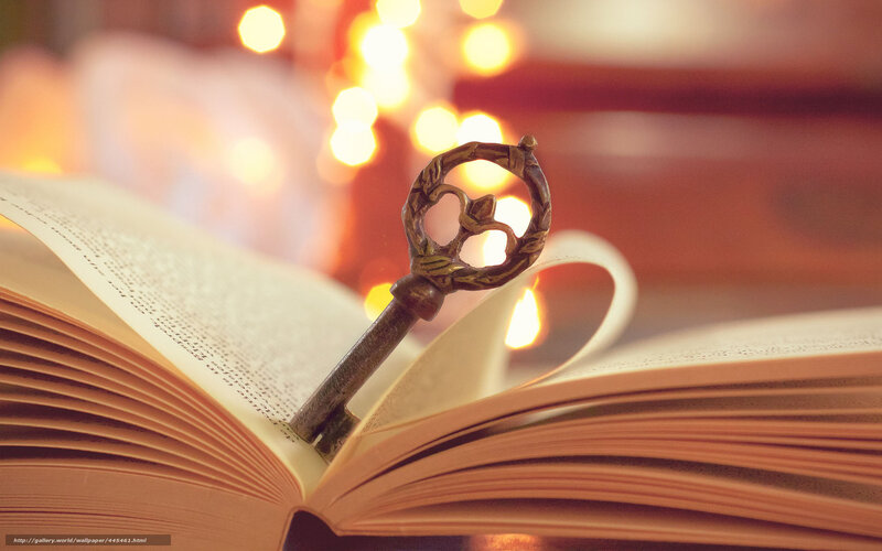 Book with antique key