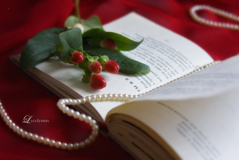 Book with Berries and Pearls