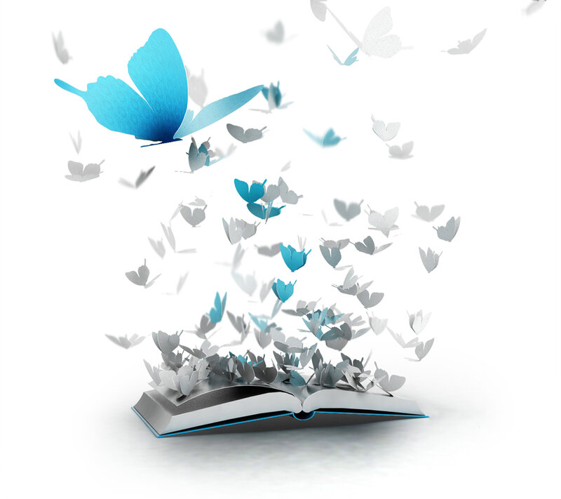 Book with Butterflies — Blue