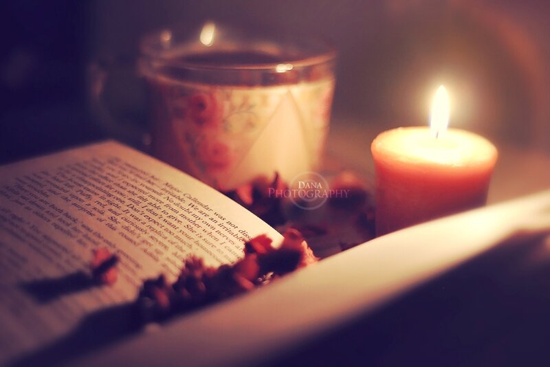 Book with Candle and Cup