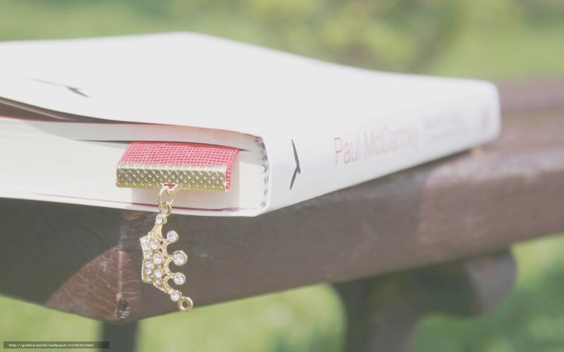 Book with Crown Bookmark — White