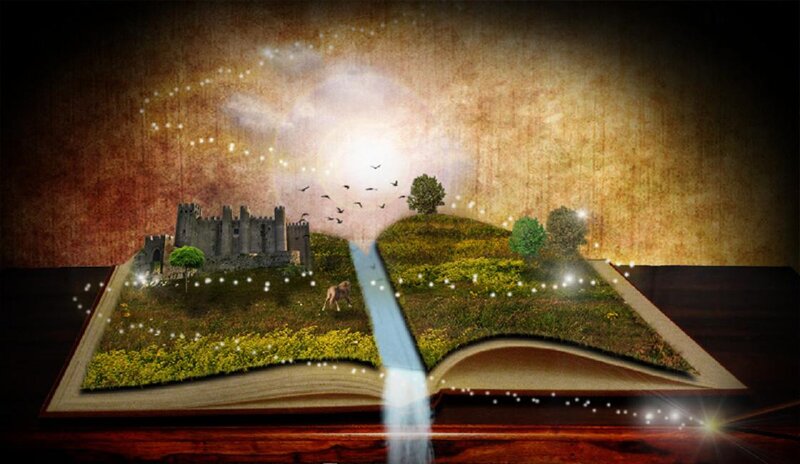 Book with Fantasy Landscape