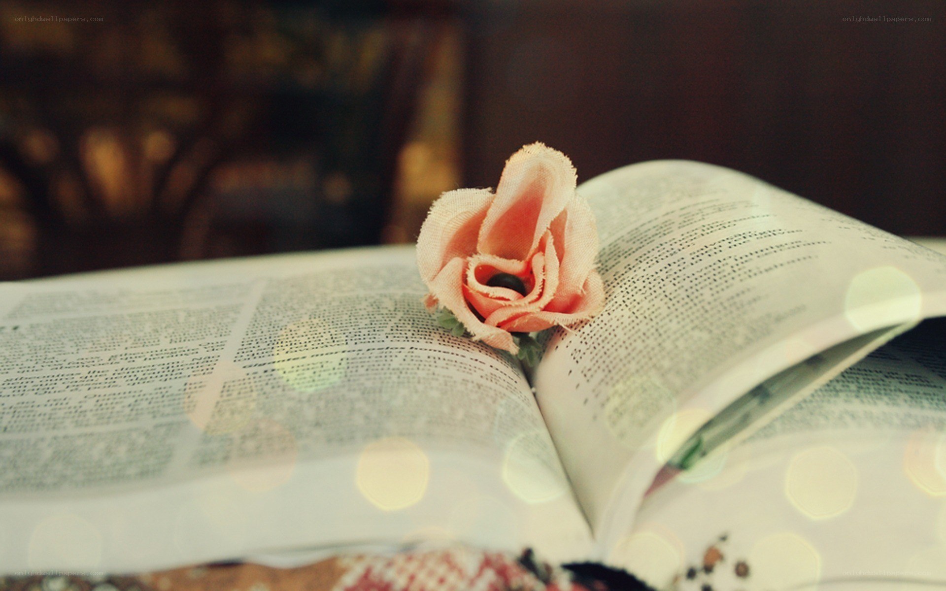 book with flower bookmark