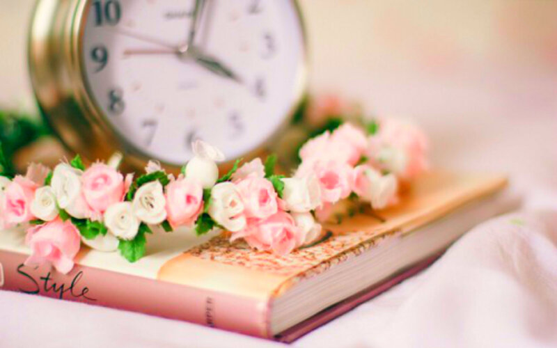 Book with Flower Crown