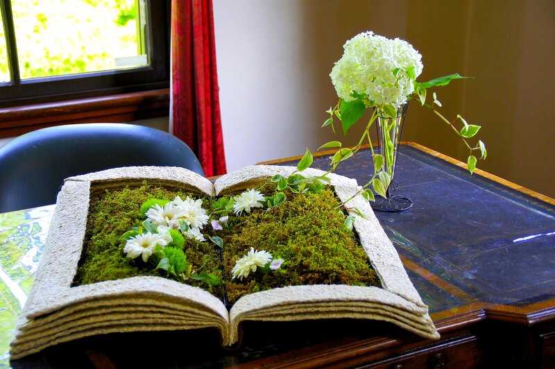 Book with Flowers and Moss