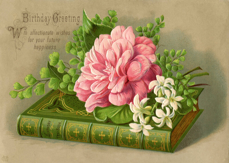 Book with Flowers — Green