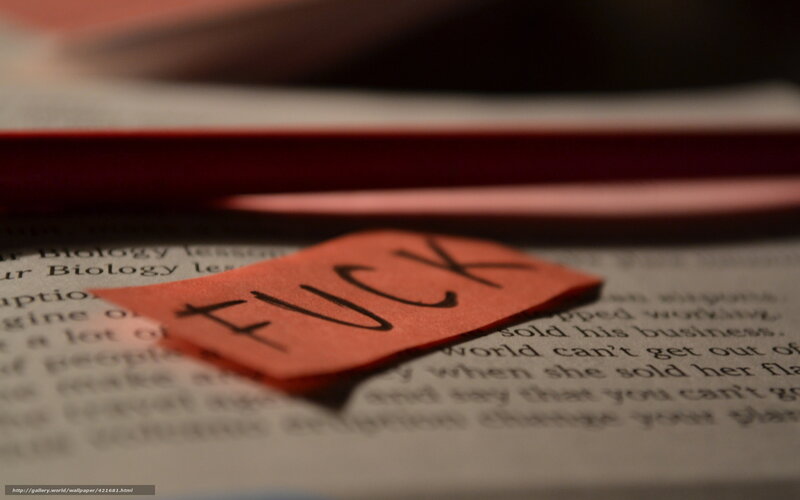 book with 'fuck' note