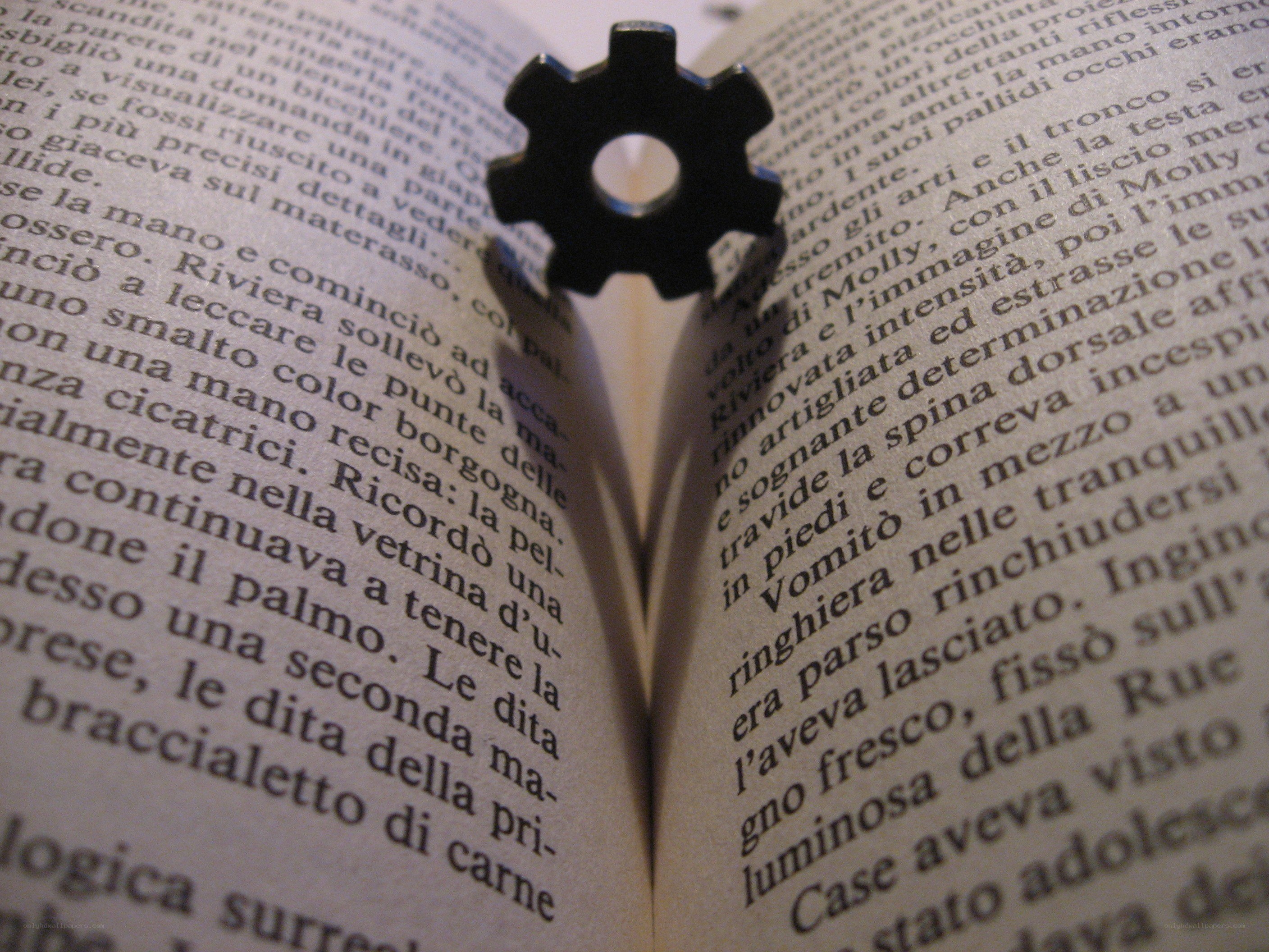 book with gear on page