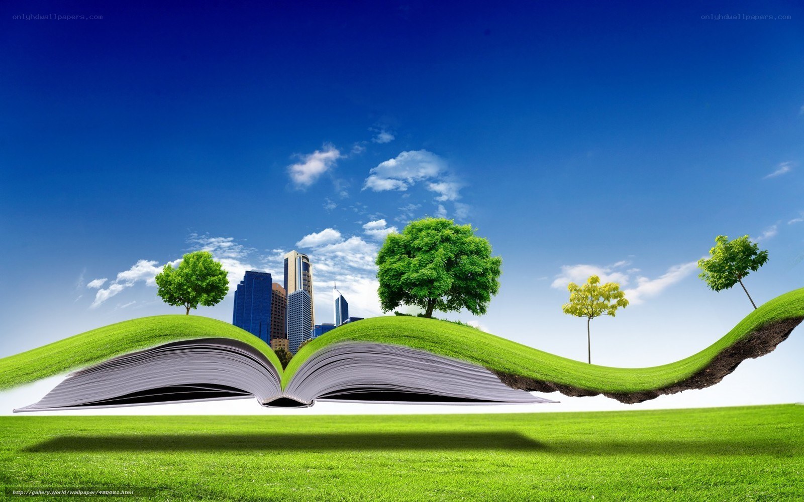 Book with green landscape